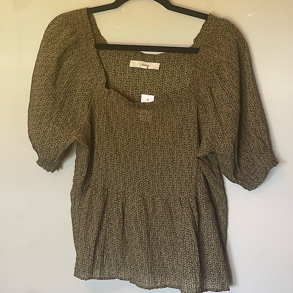 Loft Green Print Top